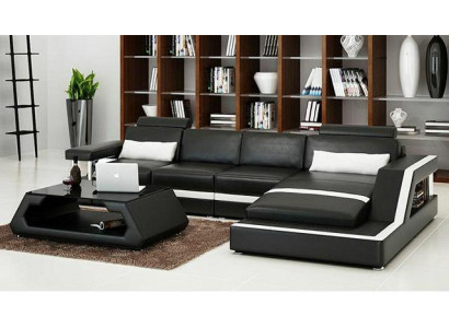 CANAPÉ CUIR XXL Suite de paysage vivant Canapé d'angle en cuir USB sur mesure HH4