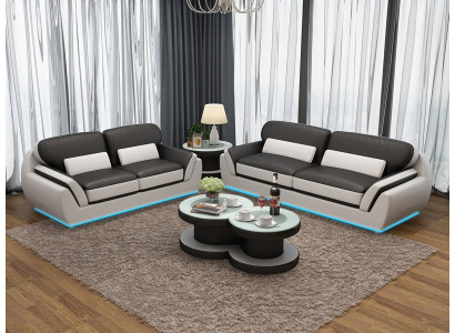Canapé en cuir avec USB Ensemble de canapé neuf 3+2 places, Design de canapé moderne G8038C