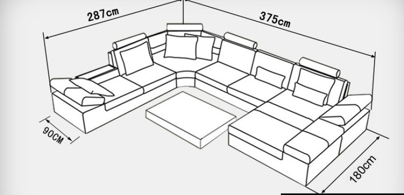 Canapé en cuir Sofa Canapé Paysage vivant Canapé d'angle Suite Design Canapé moderne K5014