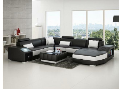 Paysage vivant Canapé d'angle Canapé en cuir Canapé Sofa Canapé Rembourrage Siège Suite d'angle nouveau