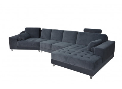 Moderne Canapé d'angle en textile Canapé d'angle Rembourrage Salon en forme de L Paysage vivant USB Canapé d'angle