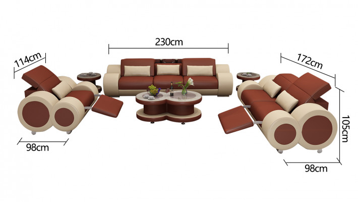 Canapé en cuir canapé ensemble de canapé 3+2+1 siège suite design décor canapé moderne
