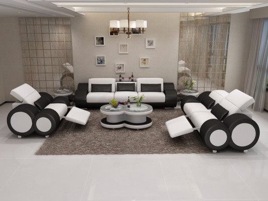 Canapé en cuir canapé ensemble de canapé 3+2+1 siège suite design décor canapé moderne