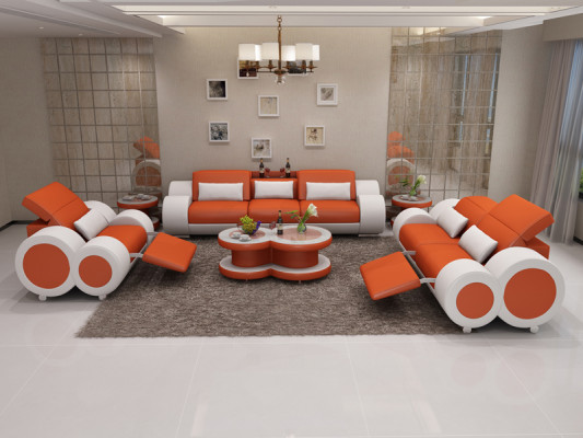 Canapé en cuir canapé ensemble de canapé 3+2+1 siège suite design décor canapé moderne