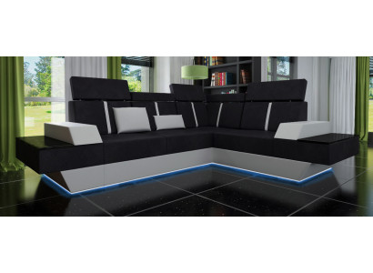 Conception Canapé d'angle de canapé de paysage vivant USB Tissu Textile en cuir Fauteuil d'angle sur mesure