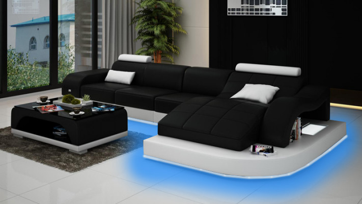 Paysage vivant Canapé d'angle Canapé avec USB Canapé en cuir Canapé design Siège Rembourrage neuf 3375