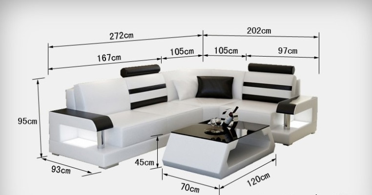 Canapé en cuir avec USB, Salon en coin avec canapé d'angle Eck Suite Design Canapé moderne L6016D
