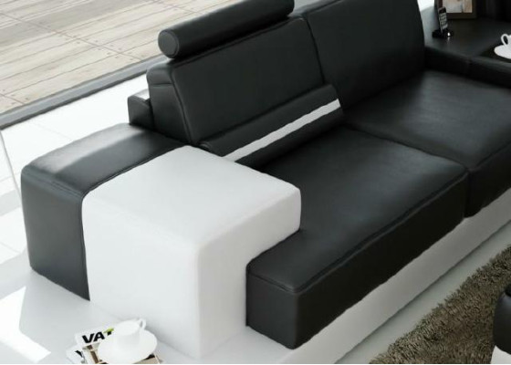 Canapé en cuir Canapé d'angle Canapé avec USB Siège de design Suite de revêtement de siège Paysage de vie 2725C
