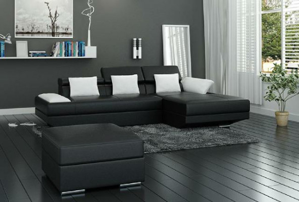 Paysage de vie. Canapé d'angle rembourré avec USB - Canapé d'angle Suite Landschaft en cuir 2719C nouveau