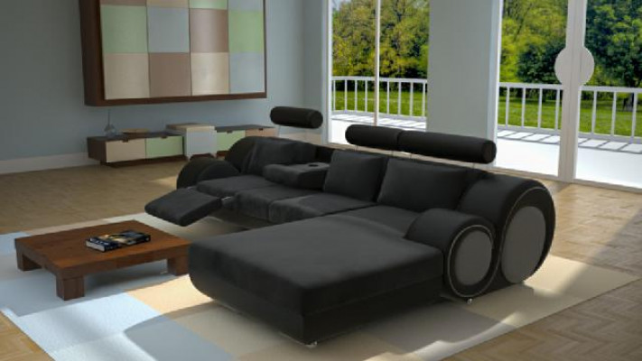 Designer Suite Living landscape Corner sofa + USB, Sofa Upholstery Leather sofa Sofas new  Suite de designer Salon paysager Canapé d'angle + USB, Canapé en cuir Rembourrage de canapé Canapés neufs