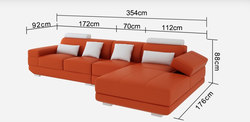 Canapé en cuir Canapé Canapé d'angle Canapé d'angle Suite Design Canapé moderne avec USB