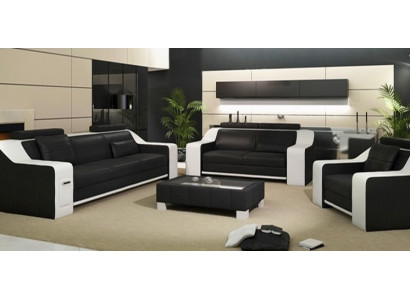 Siège Suite Canapé Revêtement en cuir 3+2+1 Canapé design moderne Ensembles de canapés USB