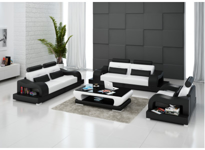 Canapé en cuir canapé ensemble Salon paysager 3+2+1 places Suite Design Moderne G8005D