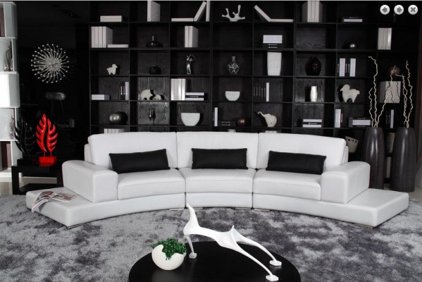Canapé en cuir Canapé Canapé d'angle Canapé d'angle Suite d'angle Design Canapé moderne A1130