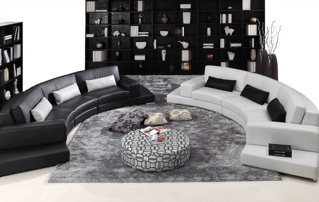 Canapé en cuir Canapé Canapé d'angle Canapé d'angle Suite d'angle Design Canapé moderne A1130