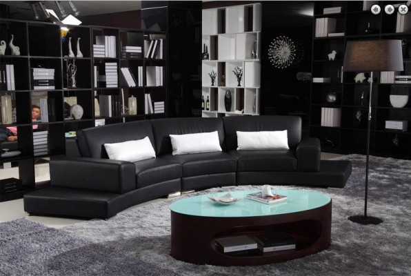 Canapé en cuir Canapé Canapé d'angle Canapé d'angle Suite d'angle Design Canapé moderne A1130