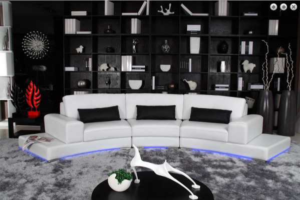 Canapé en cuir Canapé Canapé d'angle Canapé d'angle Suite d'angle Design Canapé moderne A1130