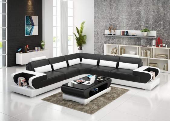 Canapé en cuir Canapé Canapé grandeur nature Canapé d'angle Suite d'angle Design Moderne Canapé G8003B