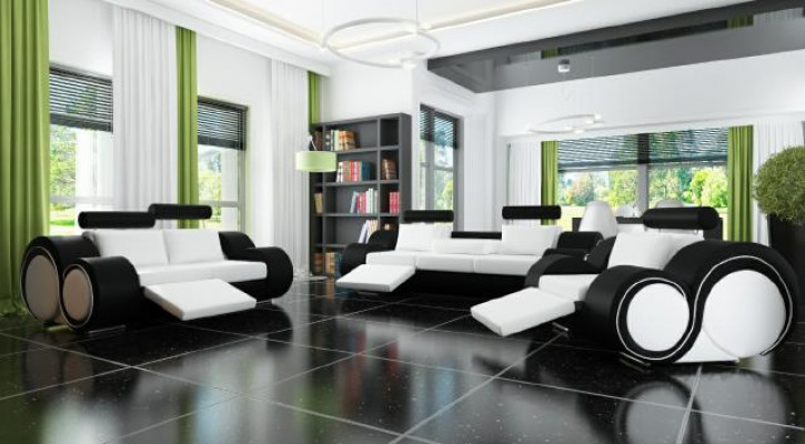 CANAPÉ EN CUIR 321 Ensemble de canapés 3 places ENSEMBLE RELAX UPHOLSTERY SET CANAPÉ SET