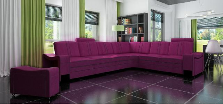 Tissu canapé canapé angle paysage vivant rembourrage textile canapé d'angle sur mesure USB