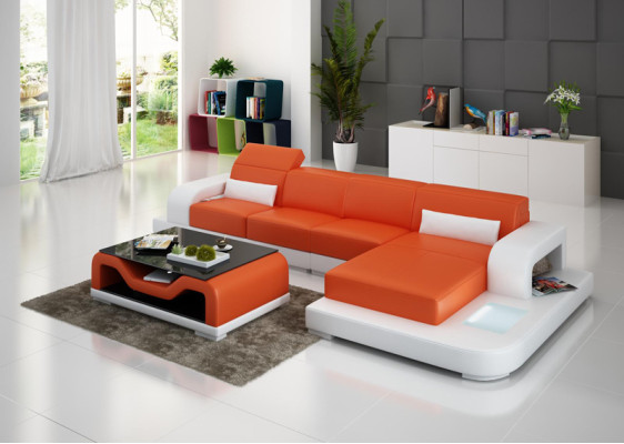 Canapé en cuir avec USB Salon en forme de paysage Canapé d'angle Suite d'angle Canapé Canapé design G8006C