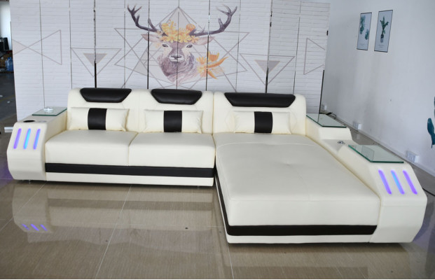 Canapé d'angle moelleux coin salon design canapé d'angle en cuir canapé en forme de L canapé moderne