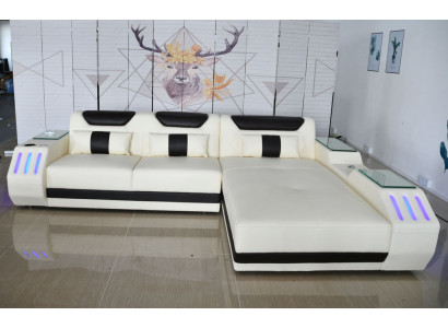 Canapé d'angle moelleux coin salon design canapé d'angle en cuir canapé en forme de L canapé moderne