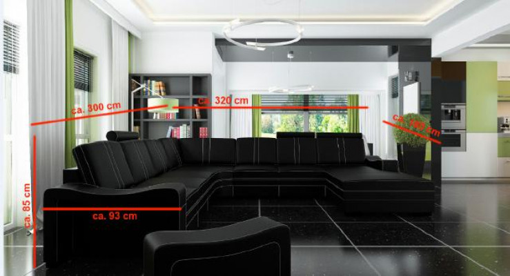 XXL CANAPÉ EN CUIR CANAPÉ EN CUIR CANAPÉ D'ANGLE Canapé paysage vivant Nouvelle suite de canapé SOFA