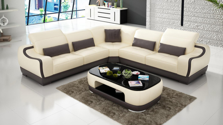 Canapé en cuir Canapé Canapé d'angle Suite de salon Canapé d'angle Canapé Design Moderne G8025B