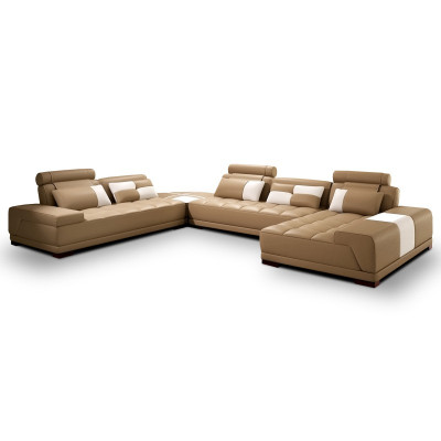 Conception Paysage de vie Canapé Canapé d'angle Canapé Tapisserie Siège d'angle Suite Cuir USB+LED