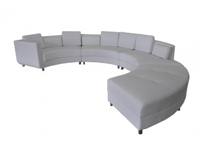 Canapé en cuir USB Canapé rond Suite de salon living design moderne Nouveau canapé rond