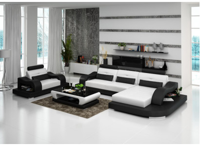 Canapé en cuir Canapé Paysage vivant Canapé d'angle Fauteuil de coin Conception moderne Canapé G8005E