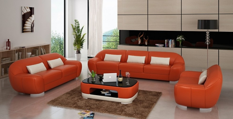 Ensemble de canapé 3+2+1 Canapé Tissu Cuir Suite Designer Neuf Homberg W