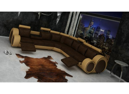 CANAPÉ TEXTILE DESIGNERSOFA CANAPÉ D'ANGLE Paysage vivant ECK nouvelle Suite en cuir !!!