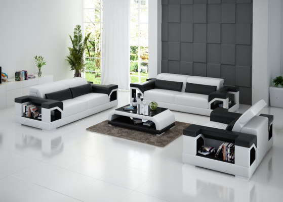 Canapé en cuir canapé ensemble canapé ensemble 3+2+1 places suite design canapé moderne avec USB