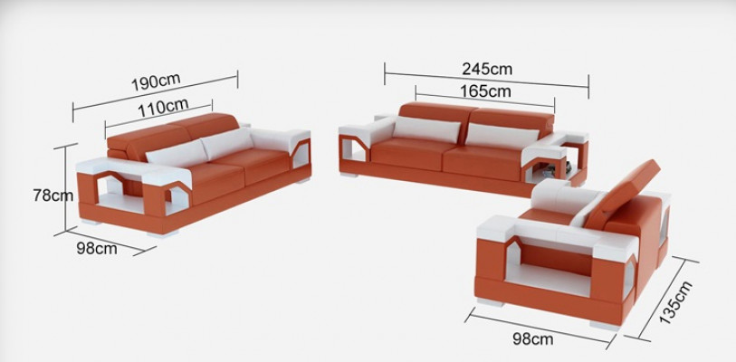 Canapé en cuir canapé ensemble canapé ensemble 3+2+1 places suite design canapé moderne avec USB