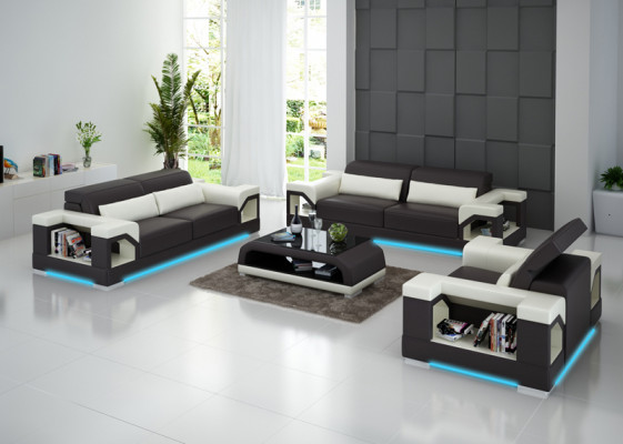 Canapé en cuir canapé ensemble canapé ensemble 3+2+1 places suite design canapé moderne avec USB