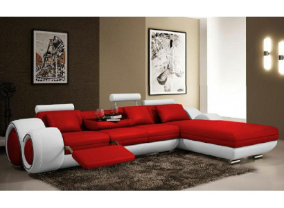 Canapé d'angle avec USB - Coin salon - Canapé en cuir - Canapé - Sur mesure - Revêtement - Ensemble - Canapé