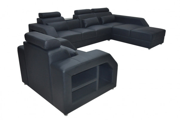 Canapé d'angle en cuir avec USB Suite Canapés Canapés Tapisserie Fauteuil paysage vivant Coin