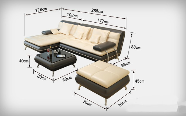 Canapé en cuir avec USB Salon paysage Canapé d'angle Suite Eck Design Moderne Canapé F3015