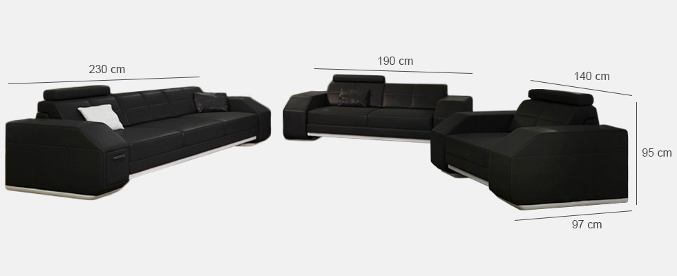 Ensemble de canapés design en cuir avec ensemble USB 3+2+1 suite, nouveau canapé en cuir.