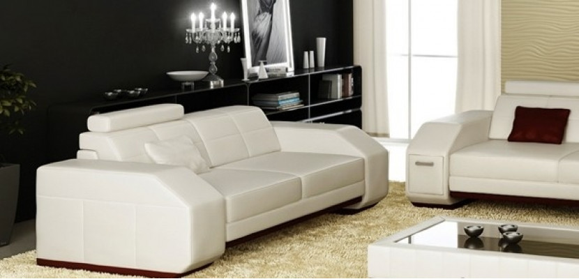 Ensemble de canapé avec USB Sofa Couch Upholstery Seat Suite 3+2+1 Paysage de vie en cuir