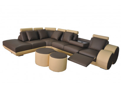 Conception Siège rembourré en cuir Paysage Chambre Salon Canapé Coin avec USB