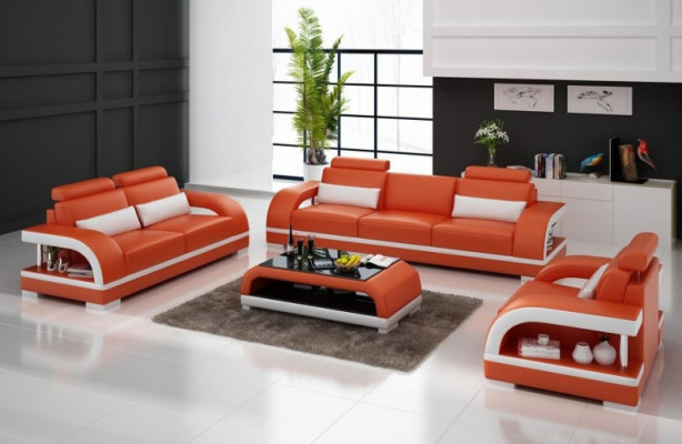 Ensemble de canapés design en cuir avec ensemble de canapés en cuir avec USB 3+2+1 suite ensemble de canapés