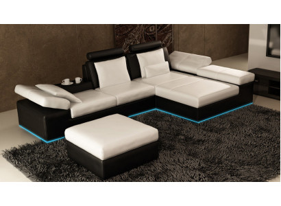 Canapé en cuir. Canapé avec USB. Paysage vivant. Canapé d'angle. Suite Design. Canapé moderne K5014C.