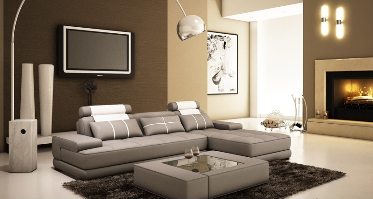 Canapé en cuir Canapé d'angle Canapé avec USB Rembourrage Canapé d'angle Sofas design Canapés neufs Paris S/O
