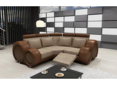 CANAPÉ EN TISSU Canapé d'angle en tissu textile BERLINX avec fonction de relaxation Canapé avec USB