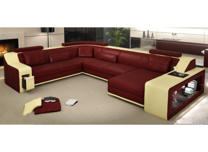 Moderne canapé d'angle confortable avec de larges accoudoirs pour votre maison.