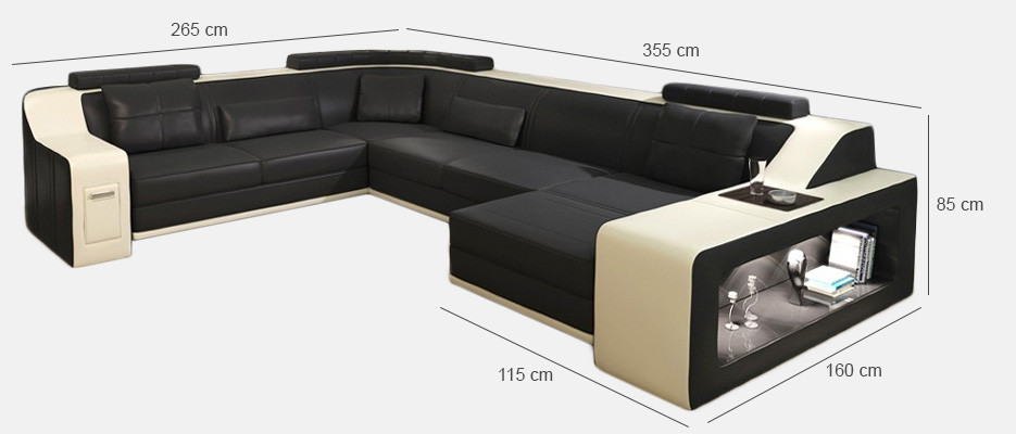Moderne canapé d'angle confortable avec de larges accoudoirs pour votre maison.