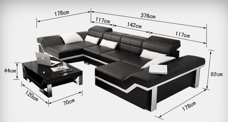 Canapé en cuir Canapé Canapé Canapé d'angle Suite Design Moderne Canapé K5007C
